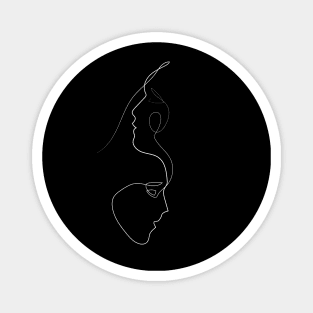 Two Faces | One Line Artist | Minimal Art | One Line Art | Minimalist Magnet